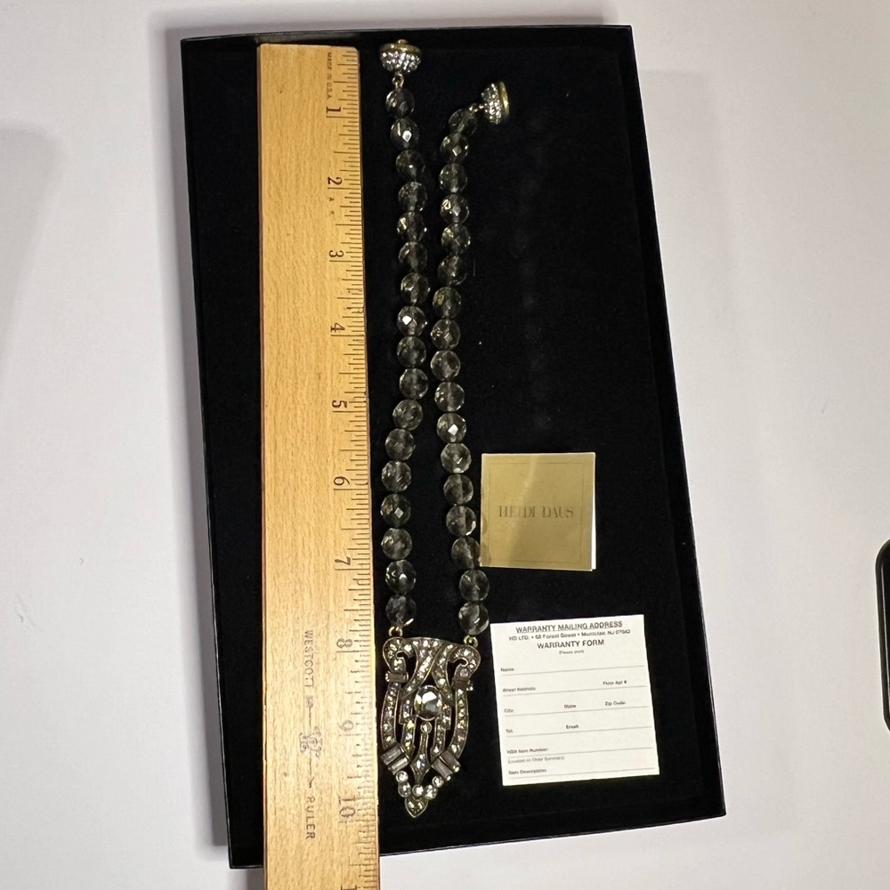 NIB Heidi Daus Iris Swarovski Crystal Art Deco Style Necklace - Picture 4 of 9